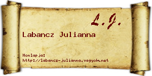 Labancz Julianna névjegykártya
